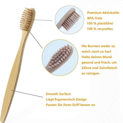 50-Pack Eco-Friendly Natural Bamboo Toothbrushes